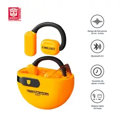 TRANSFORMERS - Audífonos Bluetooth Shockwave Open Free Tf-T09 40Hrs Amarillo
