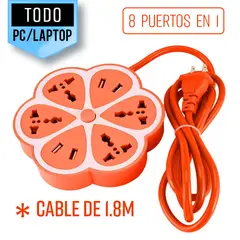 GENERICO - Enchufe tomacorriente Extension multiple 4 Puertos Usb Hexagonal