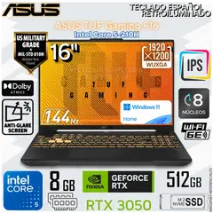 ASUS - Laptop TUF Gaming F16 Intel Core 5-210H 8GB 512GB SSD GeForce RTX3050-6GB FX607VJ-RL011W