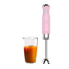 Westinghouse - Batidora de inmersión turbo con vaso Retro WH 600W rosado