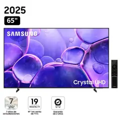 SAMSUNG - Televisor Samsung Smart TV 65"Crystal UHD 4K UN65U8000FGXPE - Nuevo 2025