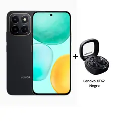 HONOR - Celular X6C Negro 6GB+256GB Cámara 50MP + Audífono Lenovo XT62 Bluetooth 5.3 Negro