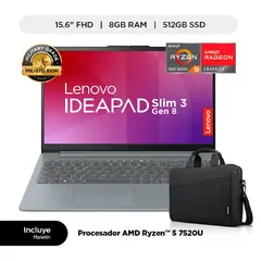 LENOVO - Laptop IdeaPad Slim 3 - AMD Ryzen 5 7520U 8GB RAM 512GB SSD 15.6" FHD