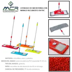 GENERICO - TRAPEADOR DE MICROFIBRA CON MANGO RECUBIERTO EN PVC