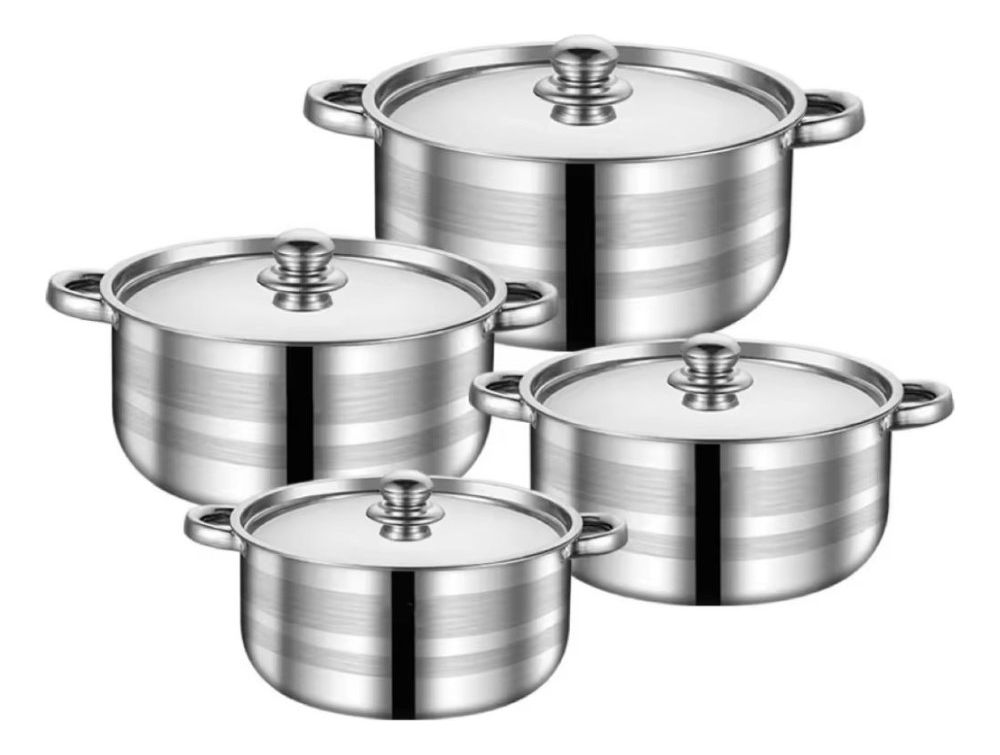 Set De Ollas Acero Inoxidable 4 Piezas