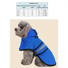 GENERICO - Capa impermeable para perros medianos 9-13kg azul talla 2XL