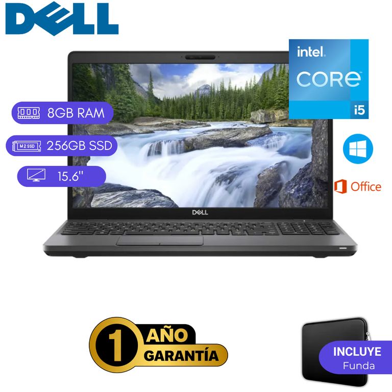 Laptop reacondicionada dell latitude 5501 core i5 / 9na - 8GB RAM - 256GB SSD - 15.6"