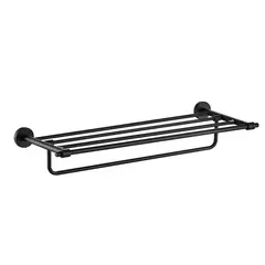 GENERICO - Toallero para Baños Negro Mate 60 cm Acero 304