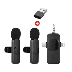 GO SELECT - Micrófono inalámbrico 3 en 1 + Adaptador Para Vlogs y Entrevistas