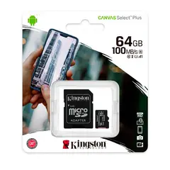 KINGSTON - Memoria Micro SD 64 GB Canvas Select Plus Tablet. Celular