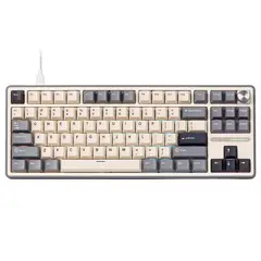 ROYAL KLUDGE - Teclado RK-R87PRO TKL HALF GREY CREAMY