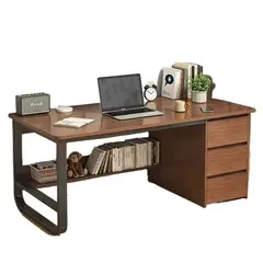 ANYHOGAR - Escritorio Con Cajones Marrón De Madera Para Oficina