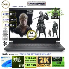 DELL - Laptop Gamer G16-7630 16 Intel Core i9-13900HX 32GB RAM 1TB SSD NVIDIA GEFORCE RTX4070-8GB