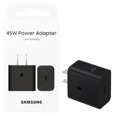 SAMSUNG - Adaptador Samsung 45w Galaxy S24 S4 Plus S24 Ultra Negro