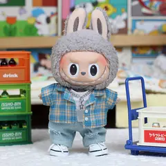 DISEÑO ORIGINAL - Ropa Labubu Camisa Cuadros Pantalon Cadena