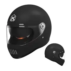 GENERICO - CASCO REVOX MOTO CERTIFICADO DOBLE VISOR MATE RETRO CLASIC