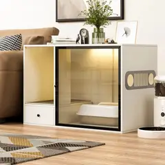 TU MESITA - Mueble para Gato con Espacio para Arenero Porué Blanco