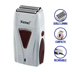 OEM - Afeitadora Shaver Kemei KM‑3382 Recargable USB para Barba y Cuello