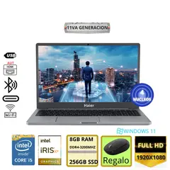 HAIER - Laptop Haier Y15T  i5 1135G7  8GB RAM  SSD 256GB  Iris Xe  Potente Liviana y Profesional