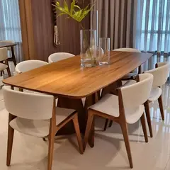 STIL NOVO - JUEGO DE COMEDOR 6 SILLAS EVA BEIGE CLARO