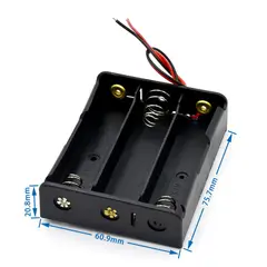 GENERICO - Case Portapilas 3x18650 en Serie Cable Grueso Soporte Baterías Case