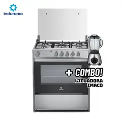 INDURAMA - COCINA DE PIE A GAS 5 HORNILLAS CROMA - CANTABRIA + LICUADORA IMACO