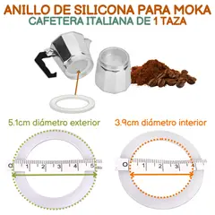 GENERICO - Anillo Sello de Silicona para Cafetera Italiana Moka 1 TAZA