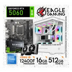 INTEL - Computadora PC Gamer Core i5 12400F RAM 16GB SSD 1TB RTX 5060 8GB