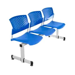 OFIDEAS - Banqueta De Espera Butterfly 3 Asientos Azul Estructura Gris