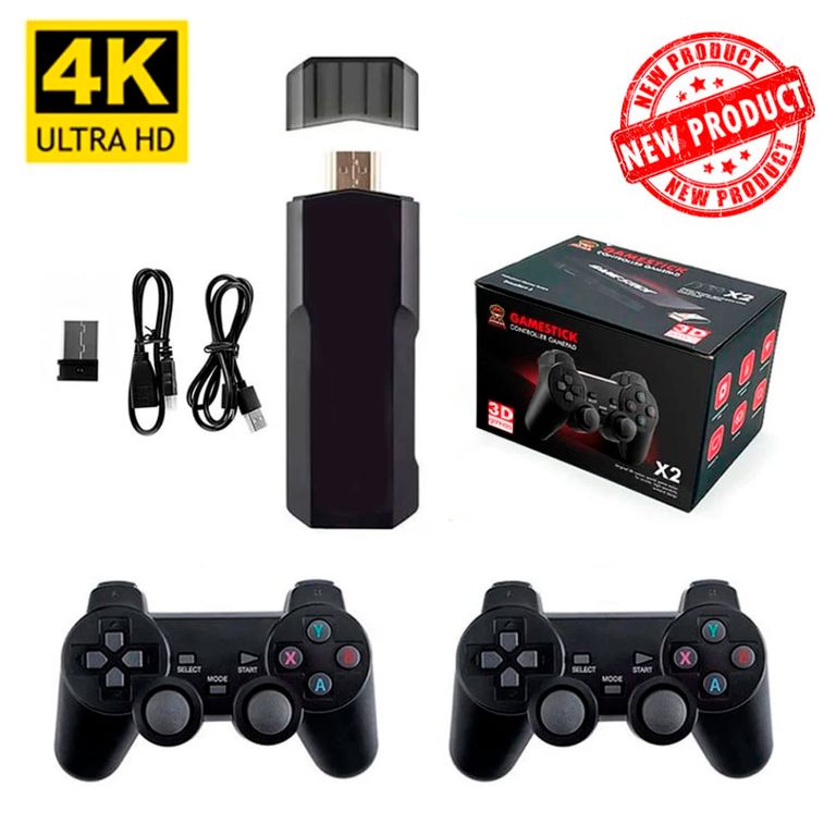Consola Game Stick x2 Plus 30000 juegos mandos recargables