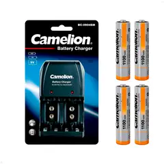 CAMELION - Cargador De Pilas + 4 Pilas Recargables Aaa 1100mah