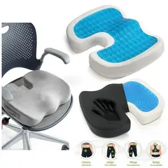 GENERICO - Cojín de Asiento Ortopédico Viscoelástico y Gel con Funda