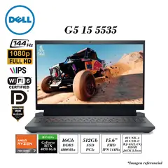 DELL - LAPTOP GAMER G5 15 5535 RYZEN 7-7840HS 16GB DDR5 512GB SSD 6GB RTX4050 15.6 FHD IPS WIN11