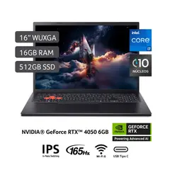 ACER - Laptop Gamer NITRO LITE Intel Core I7-13620H Geforce RTX4050 16GB 512SSD 16 WUXGA NL16-71G-75KS