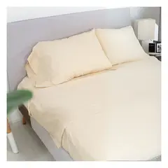 GENERICO - Sábanas 100 % algodón bramante ivory 200 hilos Lima Tienda