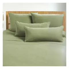 GENERICO - Sábanas 100 % algodón bramante verde sidra 200 hilos Lima Tienda
