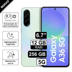 SAMSUNG - Celular Libre Galaxy A36 67 256GB 12GB RAM Verde