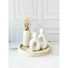 CONKRETE - Set Decorativo de adornos Pareja Nórdica Mod 1 + Flores preservadas