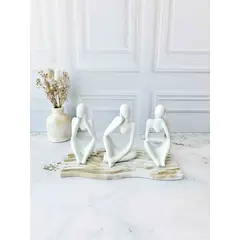 CONKRETE - Set Decorativo de adornos Pensadores + Flores preservadas