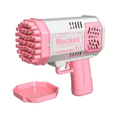 VATYERTY - Pistola de burbujas cohete Juguete con 40 luces LED Negro