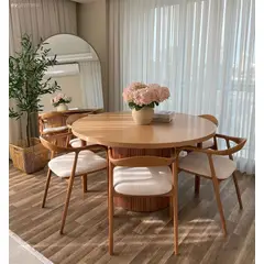 STIL NOVO - JUEGO DE COMEDOR 6 SILLAS PAULA BEIGE CLARO