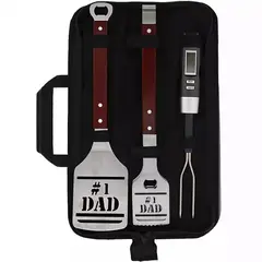 VATYERTY - Juego de 4 herramientas para parrilla de barbacoa