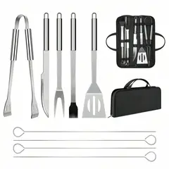 VATYERTY - Juego de utensilios para parrilla de acero inoxidable