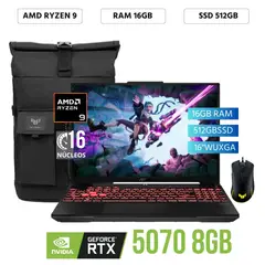 ASUS - Laptop Asus A16 FA608PP-TU127 AMD Ryzen 9 8940HX Ram 16 Gb SSD 512Gb RTX 5070 8Gb 16"WUXGA  Win 11