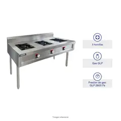 ILUMI - COCINA INDUSTRIAL 3 HORNILLAS