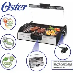 OSTER - Parrilla con Tapa de Vidrio CKSTGR3006053 Negro