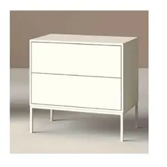 TU MESITA - Mesa de Noche Clásica Moretti color Blanco 2 cajones TU MESITA