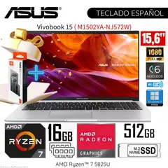 ASUS - Laptop Vivobook 15 M1502YA-NJ572W AMD Ryzen 7-5825U 16GB RAM 512GB SSD 15.6" FHD + Audífono