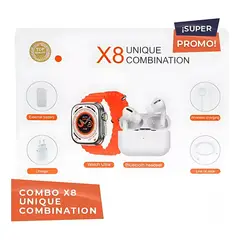GENERICO - Pack 8 en 1 - audífonos + iwatch + cargador + Batería y cable de carga
