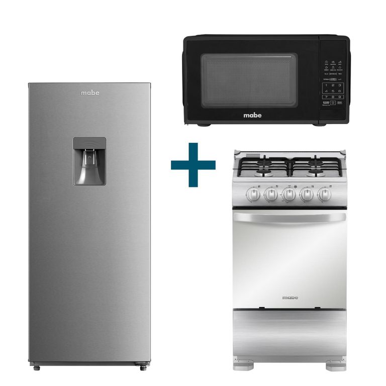 Combo Refrigeradora 187L +Cocina 52cm +Horno microondas Mabe